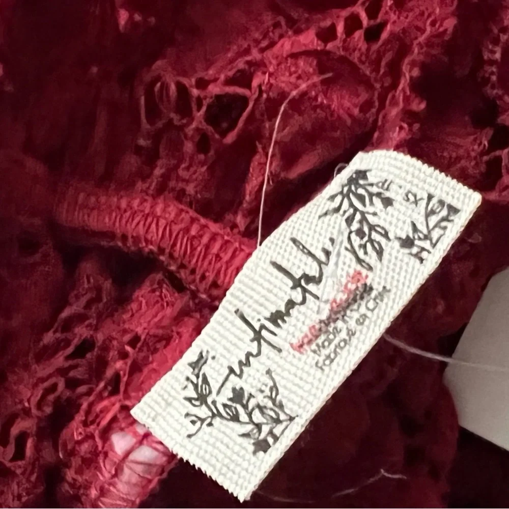 Free People Day and Night Lace Bodysuit Red
